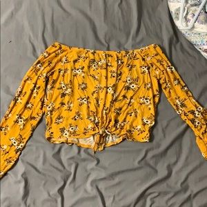 Ardene off the shoulder cropped shirt